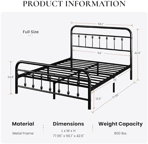 SHA CERLIN Full Metal Bed Frame - Image 2
