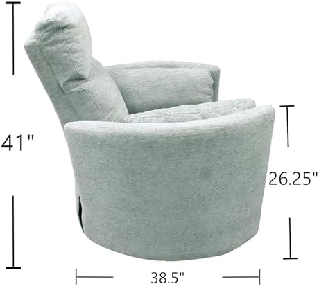 Pemberly Row Modern Turquoise Fabric Power Swivel Glider Recliner - Image 3