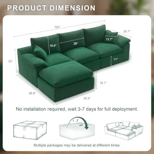 Cloud Sectional Couch, Boneless Couches - Image 3
