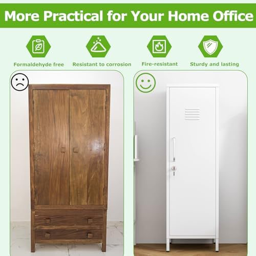 PAOFIN 47" Metal Storage Locker, Lockable Employees Metal Locker - Image 7