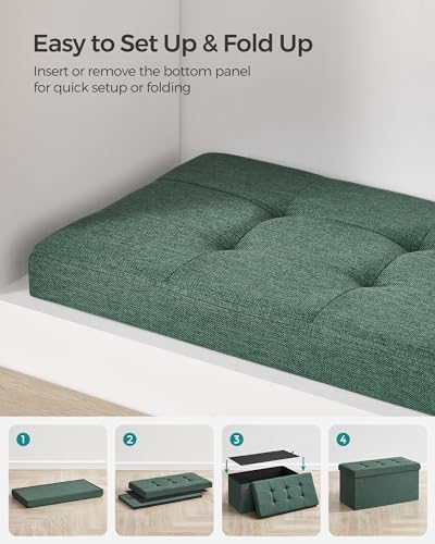 SONGMICS 30 Inches Folding Storage Ottoman Bench, Load 660 lb - Image 7