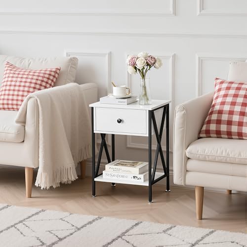 VECELO Nightstands Set of 2, Modern Bedside End Tables, Night Stands - Image 4