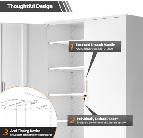 VINGLI Large Metal Storage Cabinet - Image 6