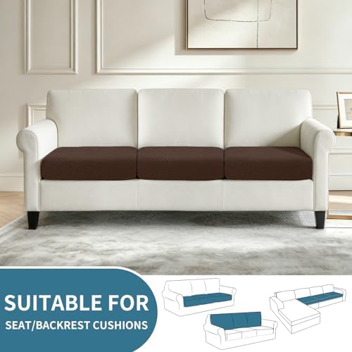 XINEAGE 3 Piece XL Stretch Couch Cushion Covers Individual Sofa Slipcovers - Image 2