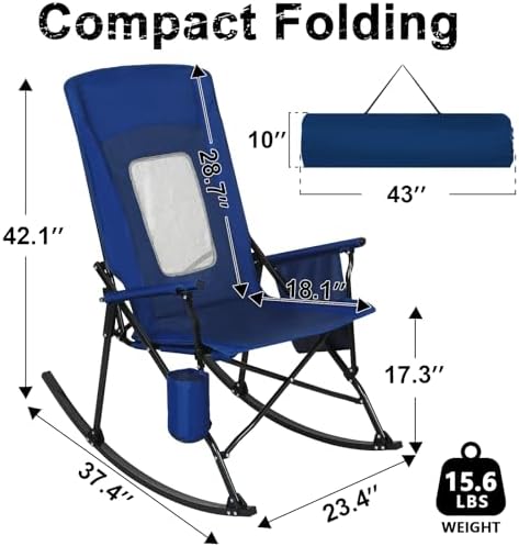 Romswi 2 Pack Rocking Camping Chair - Image 3