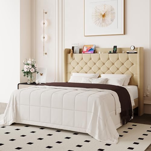 Allewie Queen Bed Frame, Storage Headboard & Charging Station - Image 3