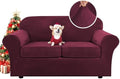 H.VERSAILTEX Real Velvet Plush 3 Piece Stretch Sofa Covers Couch Covers by HVERSAILTEX