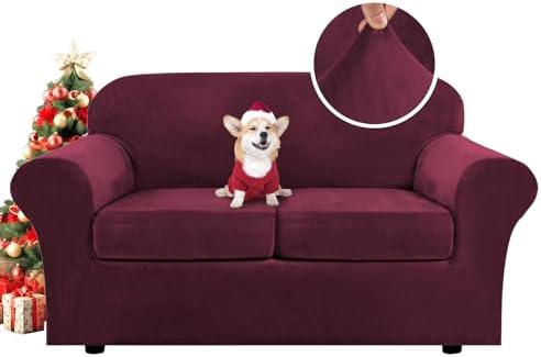 H.VERSAILTEX Real Velvet Plush 3 Piece Stretch Sofa Covers Couch Covers by HVERSAILTEX