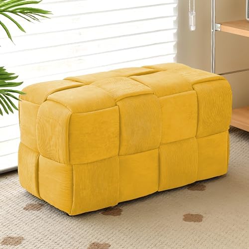 Cmishe 28" Rectangular Woven Corduroy Ottoman Footrest - Image 2