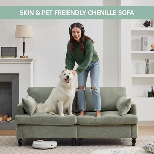 Opiesit 68.9” Loveseat Sofa Couch, Modern Comfy 2 Seat Chenille Couches - Image 3
