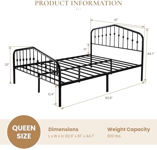 SHA CERLIN Queen Metal Bed Frame - Image 2