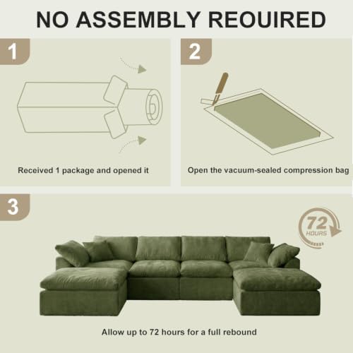 138" Boneless Cloud Couch Sectional - Image 4