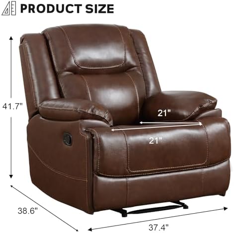 EBELLO Genuine Leather Recliner Manual Chair - Image 2