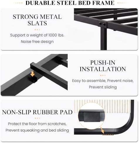 SHA CERLIN Full Size Metal Bed Frame - Image 7