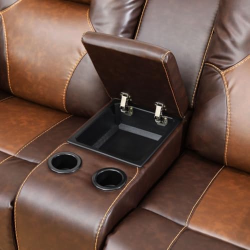 Manual Breathing Leather Reclining Sofa, Leather Recliner Couch, Comfortable - Image 5