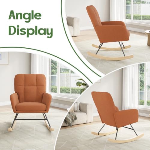 Nursery Rocking Chair Teddy, Upholstered Glider Rocker - Image 6