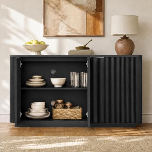 KISLOT 86.5" Fluted Buffet Sideboard - Image 4