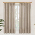 YoungsTex Oatmeal Linen Semi Sheer Curtains 63 Inch Length by YoungsTex