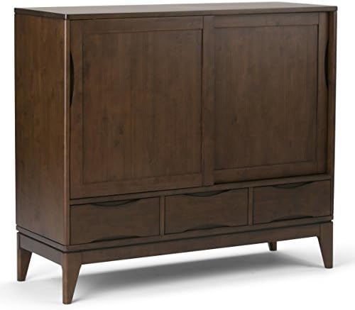 SIMPLIHOME Harper 48" Wide Storage Cabinet in Walnut Brown - Image 6