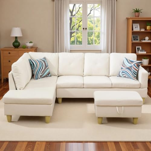3-Piece L-Shaped Modular Leather Sofa – Convertible Sectional Couch by Outdoorchairs