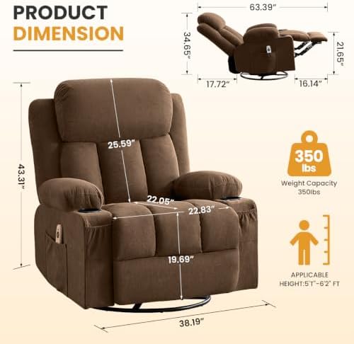 Swivel Rocker Recliner Chair - Image 2
