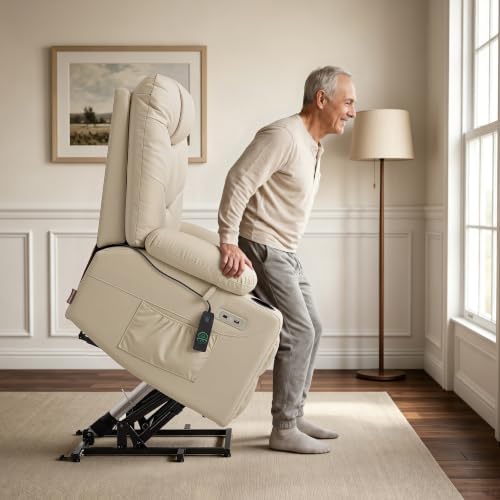 MCombo Power Lift Recliner for Elderly, Leather 7283 - Image 4