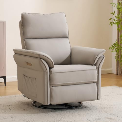 Power Nursery Recliner with Auto Rocking, Oversized Swivel Rocker Recliner with by Rhevoy