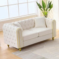 Velvet Chesterfield Sofa, Mid Century Modern Deep Seater Couch by VIDEVIK