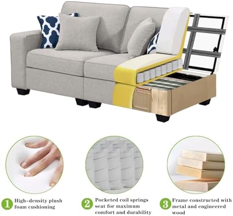 Legend Vansen Oversized Modular Sectional Sofa, U/L‑Shaped Reversible Couch - Image 5