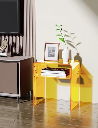 Clear Acrylic End Table 2-Tier Bedside nightstand - Image 6