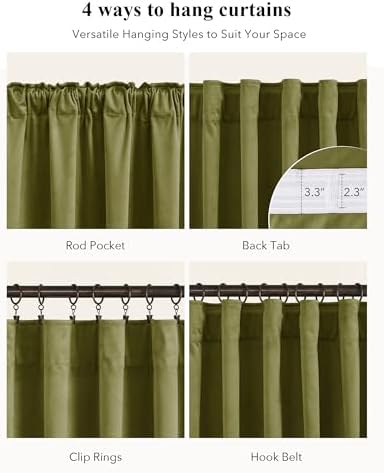 StangH Olive Green Velvet Luxury Drapes - Image 2