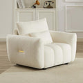 Antetek 35" Modern Accent Single Sofa Chair, Comfy Deep Seat Teddy Fabric by Antetek