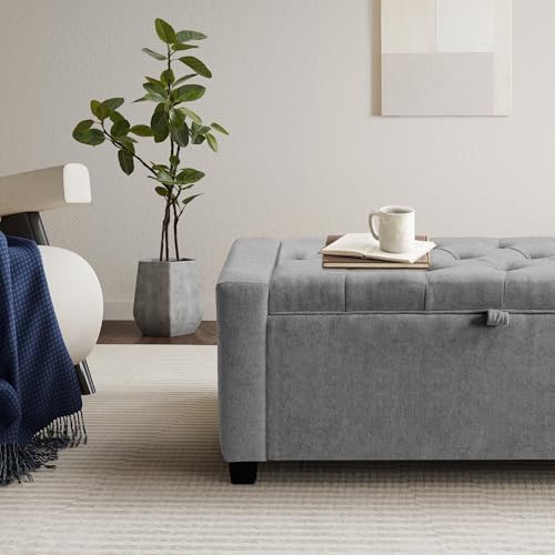 GRAINELL 42.13” Storage Ottoman Bench, Upholstered Tufted Bedroom Bench - Image 4