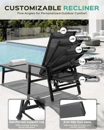 Patio Chaise Lounge Chair Outdoor - Image 3