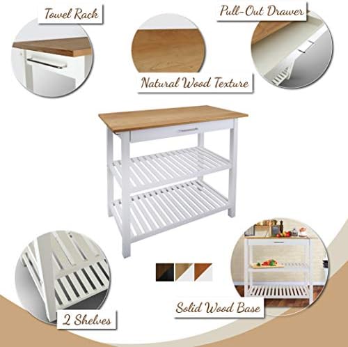 Kitchen Island with Solid Wood Top - Image 3