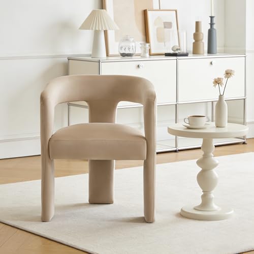Modern Barrel Dining Chairs Set of 2, No Assembly Velvet Upholstered Dining - Image 6