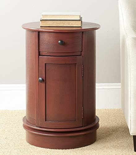 SAFAVIEH Tabitha Wood Side Table, 17.7" Red AMH5712E - Image 5