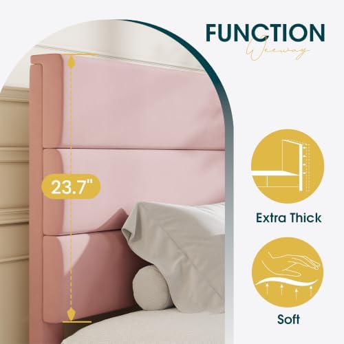 WEEWAY Twin Size Velvet Bed Frame - Image 4