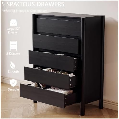 HOUROM Black Dresser for Bedroom - Image 6
