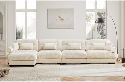 166" Modular Sectional Sofa, Velvet Upholstered Couches - Image 4