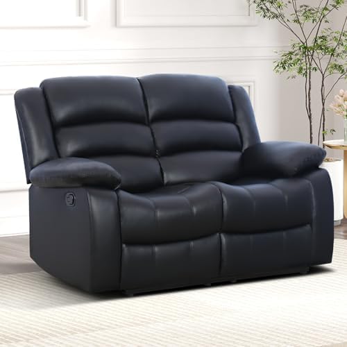 CANMOV Manual Loveseat Recliner, Faux Leather 2 Seater Reclining Chair by CANMOV