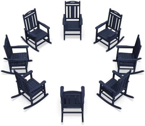 Ciokea Oversized Outdoor Rocking Chairs Set of 8, 380lbs Heavy-Duty Large Patio by CIOKEA