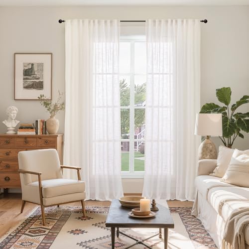 YoungsTex Extra Long Linen Curtains 102 Inch Length - Image 2
