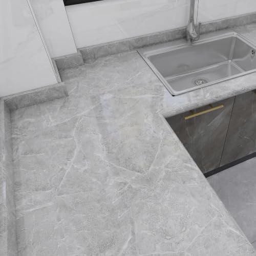 Granite Gray Marble Contact Paper - Image 2