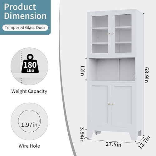 69" Tall Metal Pantry Cabinet - Image 3