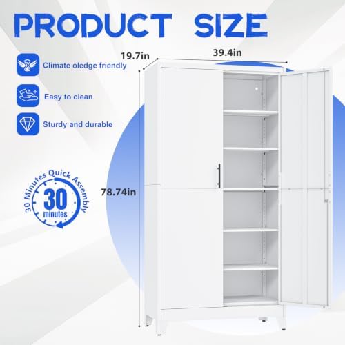 GAIOUS 79" Tall Metal Pantry Storage Cabinet - Image 2