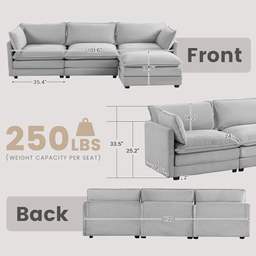 ROWHY 112'' Modular Sectional Cloud Couch - Image 2
