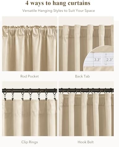 StangH Beige Velvet Drapes Back Tab Privacy - Image 2