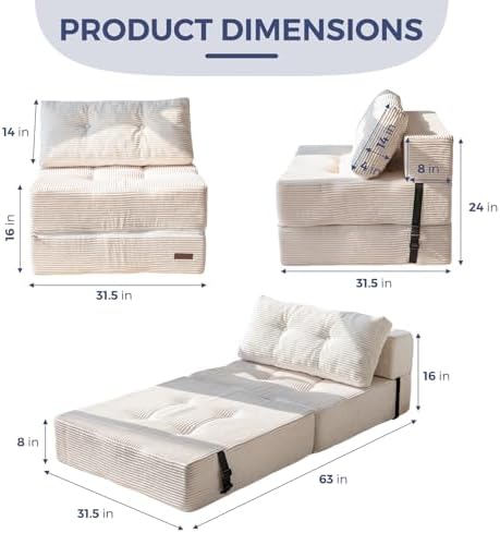 MAXYOYO Folding Sofa Bed, Convertible Chair Bed - Image 3