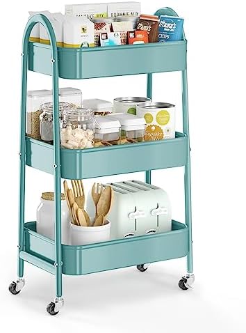 EAGMAK 3 Tier Utility Rolling Cart, Metal Storage Cart by EAGMAK
